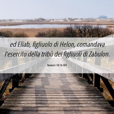 Picture 06 - Numeri 10:16 RIV - ed Eliab, figliuolo di Helon, comandava - Bible Verse Picture