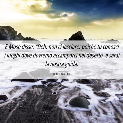 Picture 06 - Numeri 10:31 RIV - E Mosè disse: “Deh, non ci lasciare; poiché - Bible Verse Picture