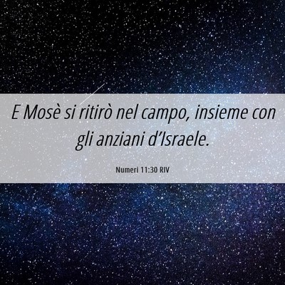 Picture 06 - Numeri 11:30 RIV - E Mosè si ritirò nel campo, insieme con gli - Bible Verse Picture
