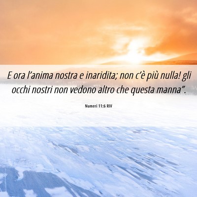 Picture 06 - Numeri 11:6 RIV - E ora l’anima nostra e inaridita; non c’è - Bible Verse Picture