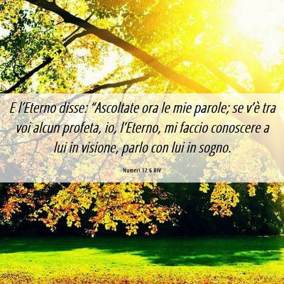 Picture 06 - Numeri 12:6 RIV - E l’Eterno disse: “Ascoltate ora le mie - Bible Verse Picture