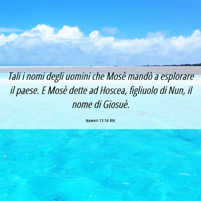 Picture 06 - Numeri 13:16 RIV - Tali i nomi degli uomini che Mosè mandò a - Bible Verse Picture