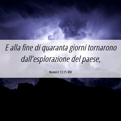 Picture 06 - Numeri 13:25 RIV - E alla fine di quaranta giorni tornarono - Bible Verse Picture