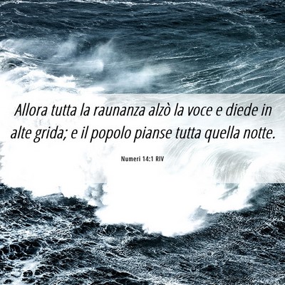 Picture 06 - Numeri 14:1 RIV - Allora tutta la raunanza alzò la voce e diede in - Bible Verse Picture