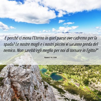 Picture 06 - Numeri 14:3 RIV - E perché ci mena l’Eterno in quel paese ove - Bible Verse Picture