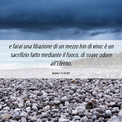 Picture 06 - Numeri 15:10 RIV - e farai una libazione di un mezzo hin di vino: è - Bible Verse Picture