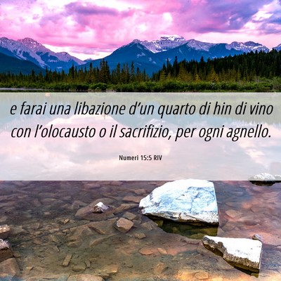 Picture 06 - Numeri 15:5 RIV - e farai una libazione d’un quarto di hin di - Bible Verse Picture