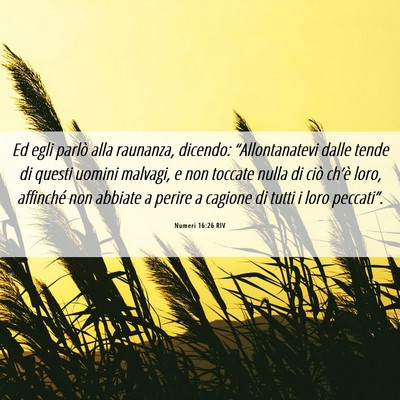 Picture 06 - Numeri 16:26 RIV - Ed egli parlò alla raunanza, dicendo: - Bible Verse Picture