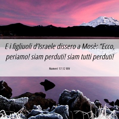 Picture 06 - Numeri 17:12 RIV - E i figliuoli d’Israele dissero a Mosè: - Bible Verse Picture