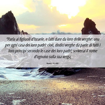 Picture 06 - Numeri 17:2 RIV - “Parla ai figliuoli d’Israele, e fatti dare - Bible Verse Picture