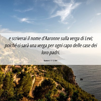 Picture 06 - Numeri 17:3 RIV - e scriverai il nome d’Aaronne sulla verga di - Bible Verse Picture