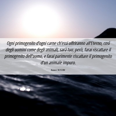 Picture 06 - Numeri 18:15 RIV - Ogni primogenito d’ogni carne ch’essi - Bible Verse Picture
