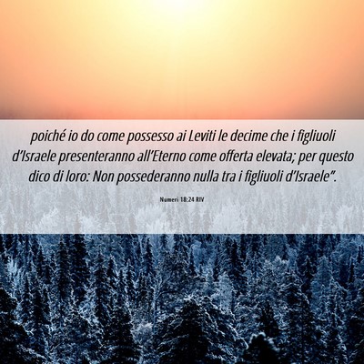 Picture 06 - Numeri 18:24 RIV - poiché io do come possesso ai Leviti le decime - Bible Verse Picture