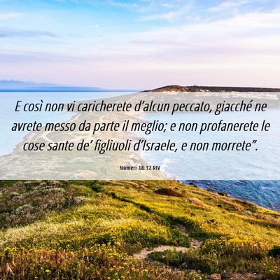 Picture 06 - Numeri 18:32 RIV - E così non vi caricherete d’alcun peccato, - Bible Verse Picture
