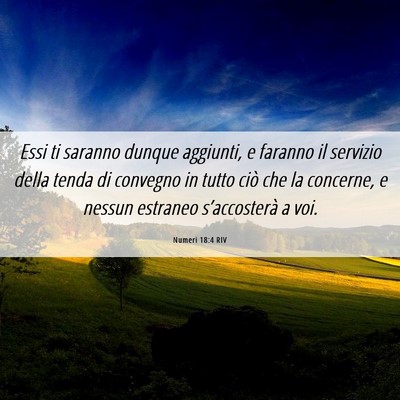 Picture 06 - Numeri 18:4 RIV - Essi ti saranno dunque aggiunti, e faranno il - Bible Verse Picture