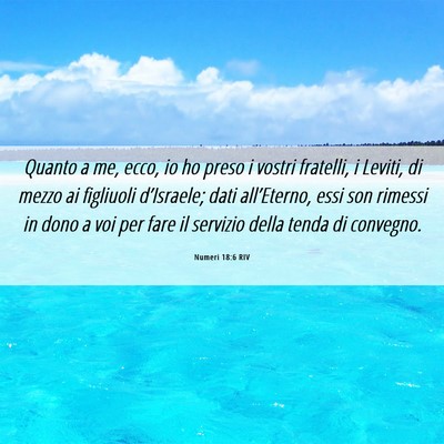 Picture 06 - Numeri 18:6 RIV - Quanto a me, ecco, io ho preso i vostri fratelli, - Bible Verse Picture