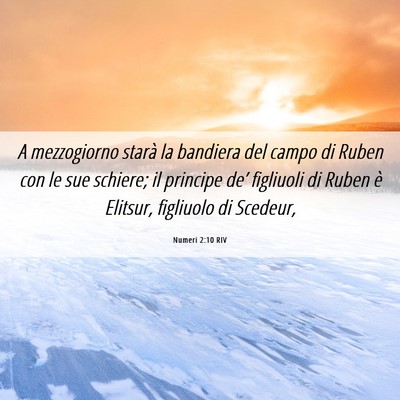 Picture 06 - Numeri 2:10 RIV - A mezzogiorno starà la bandiera del campo di - Bible Verse Picture