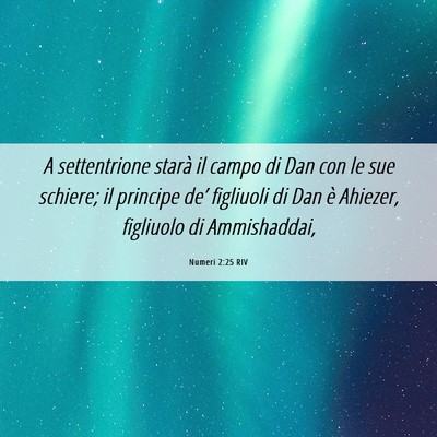 Picture 06 - Numeri 2:25 RIV - A settentrione starà il campo di Dan con le sue - Bible Verse Picture