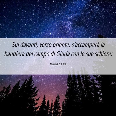 Picture 06 - Numeri 2:3 RIV - Sul davanti, verso oriente, s’accamperà la - Bible Verse Picture