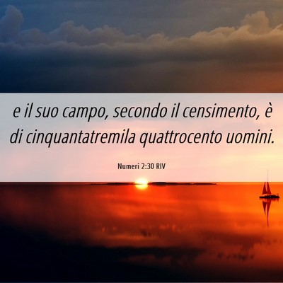 Picture 06 - Numeri 2:30 RIV - e il suo campo, secondo il censimento, è di - Bible Verse Picture