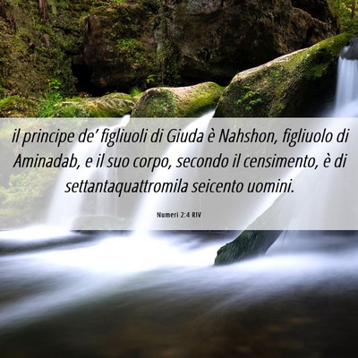 Picture 06 - Numeri 2:4 RIV - il principe de’ figliuoli di Giuda è Nahshon, - Bible Verse Picture