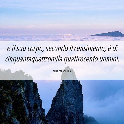 Picture 06 - Numeri 2:6 RIV - e il suo corpo, secondo il censimento, è di - Bible Verse Picture