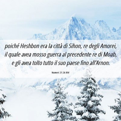 Picture 06 - Numeri 21:26 RIV - poiché Heshbon era la città di Sihon, re degli - Bible Verse Picture
