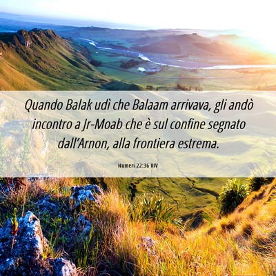 Picture 06 - Numeri 22:36 RIV - Quando Balak udì che Balaam arrivava, gli andò - Bible Verse Picture