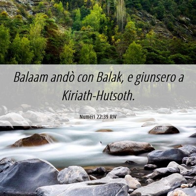 Picture 06 - Numeri 22:39 RIV - Balaam andò con Balak, e giunsero a - Bible Verse Picture