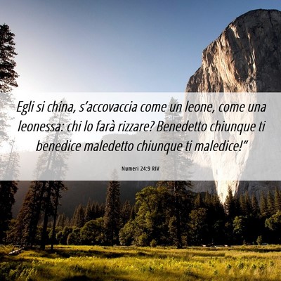Picture 06 - Numeri 24:9 RIV - Egli si china, s’accovaccia come un leone, come - Bible Verse Picture