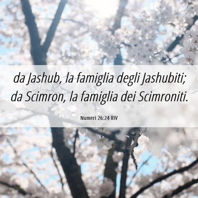 Picture 06 - Numeri 26:24 RIV - da Jashub, la famiglia degli Jashubiti; da - Bible Verse Picture