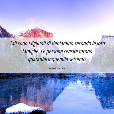 Picture 06 - Numeri 26:41 RIV - Tali sono i figliuoli di Beniamino secondo le - Bible Verse Picture