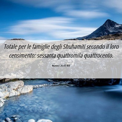 Picture 06 - Numeri 26:43 RIV - Totale per le famiglie degli Shuhamiti secondo il - Bible Verse Picture