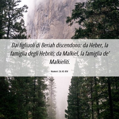 Picture 06 - Numeri 26:45 RIV - Dai figliuoli di Beriah discendono: da Heber, la - Bible Verse Picture