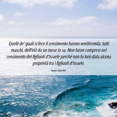 Picture 06 - Numeri 26:62 RIV - Quelli de’ quali si fece il censimento furono - Bible Verse Picture