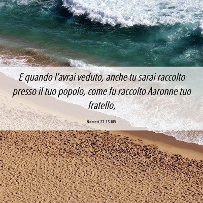 Picture 06 - Numeri 27:13 RIV - E quando l’avrai veduto, anche tu sarai - Bible Verse Picture