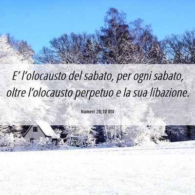 Picture 06 - Numeri 28:10 RIV - E’ l’olocausto del sabato, per ogni sabato, - Bible Verse Picture