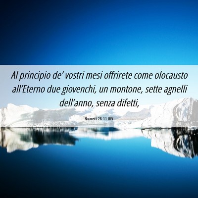 Picture 06 - Numeri 28:11 RIV - Al principio de’ vostri mesi offrirete come - Bible Verse Picture