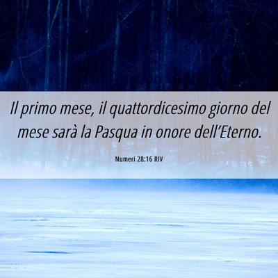 Picture 06 - Numeri 28:16 RIV - Il primo mese, il quattordicesimo giorno del mese - Bible Verse Picture