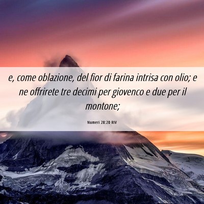 Picture 06 - Numeri 28:20 RIV - e, come oblazione, del fior di farina intrisa con - Bible Verse Picture
