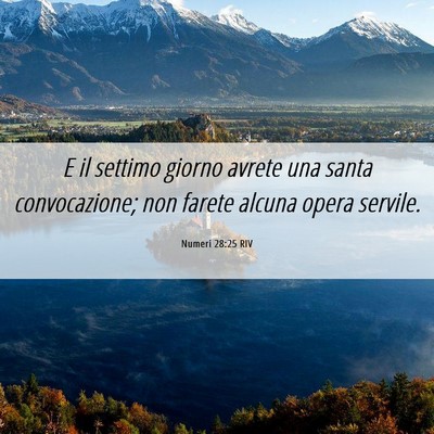 Picture 06 - Numeri 28:25 RIV - E il settimo giorno avrete una santa - Bible Verse Picture