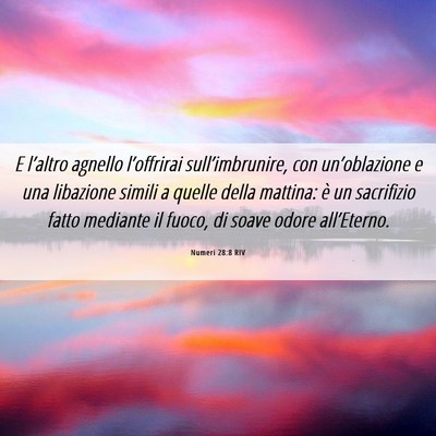 Picture 06 - Numeri 28:8 RIV - E l’altro agnello l’offrirai - Bible Verse Picture