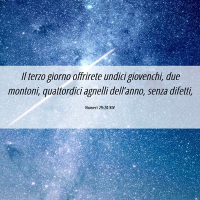 Picture 06 - Numeri 29:20 RIV - Il terzo giorno offrirete undici giovenchi, due - Bible Verse Picture