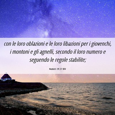 Picture 06 - Numeri 29:27 RIV - con le loro oblazioni e le loro libazioni per i - Bible Verse Picture