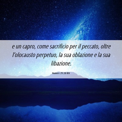 Picture 06 - Numeri 29:28 RIV - e un capro, come sacrificio per il peccato, oltre - Bible Verse Picture