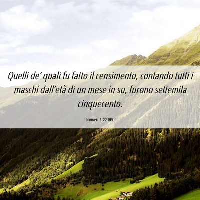 Picture 06 - Numeri 3:22 RIV - Quelli de’ quali fu fatto il censimento, - Bible Verse Picture