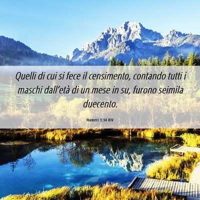 Picture 06 - Numeri 3:34 RIV - Quelli di cui si fece il censimento, contando - Bible Verse Picture
