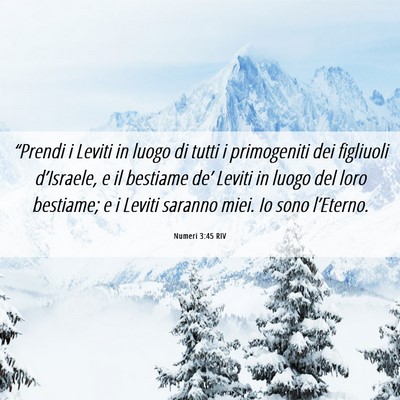 Picture 06 - Numeri 3:45 RIV - “Prendi i Leviti in luogo di tutti i - Bible Verse Picture