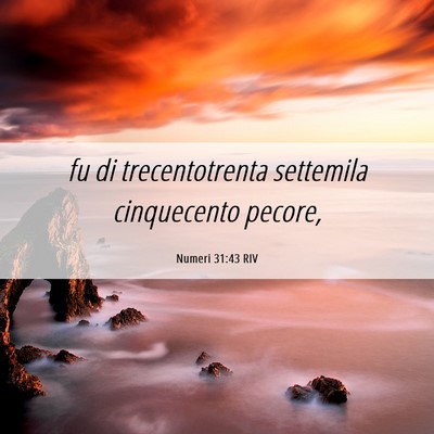 Picture 06 - Numeri 31:43 RIV - fu di trecentotrenta settemila cinquecento - Bible Verse Picture