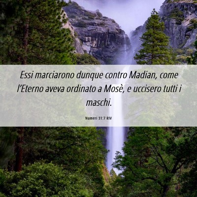 Picture 06 - Numeri 31:7 RIV - Essi marciarono dunque contro Madian, come - Bible Verse Picture